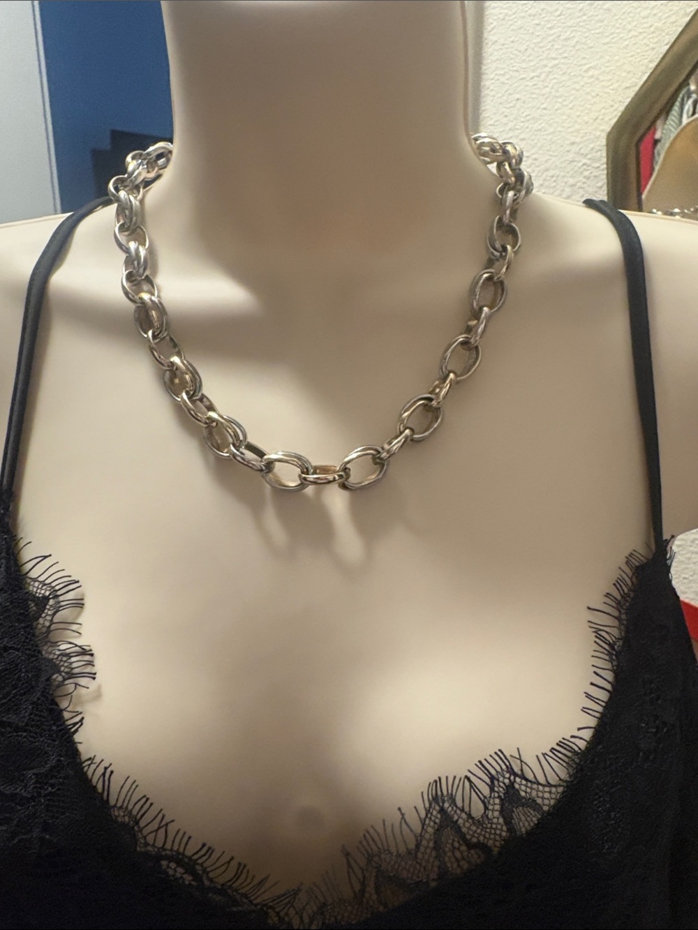 Classic Silver Chain Link Necklace for Women